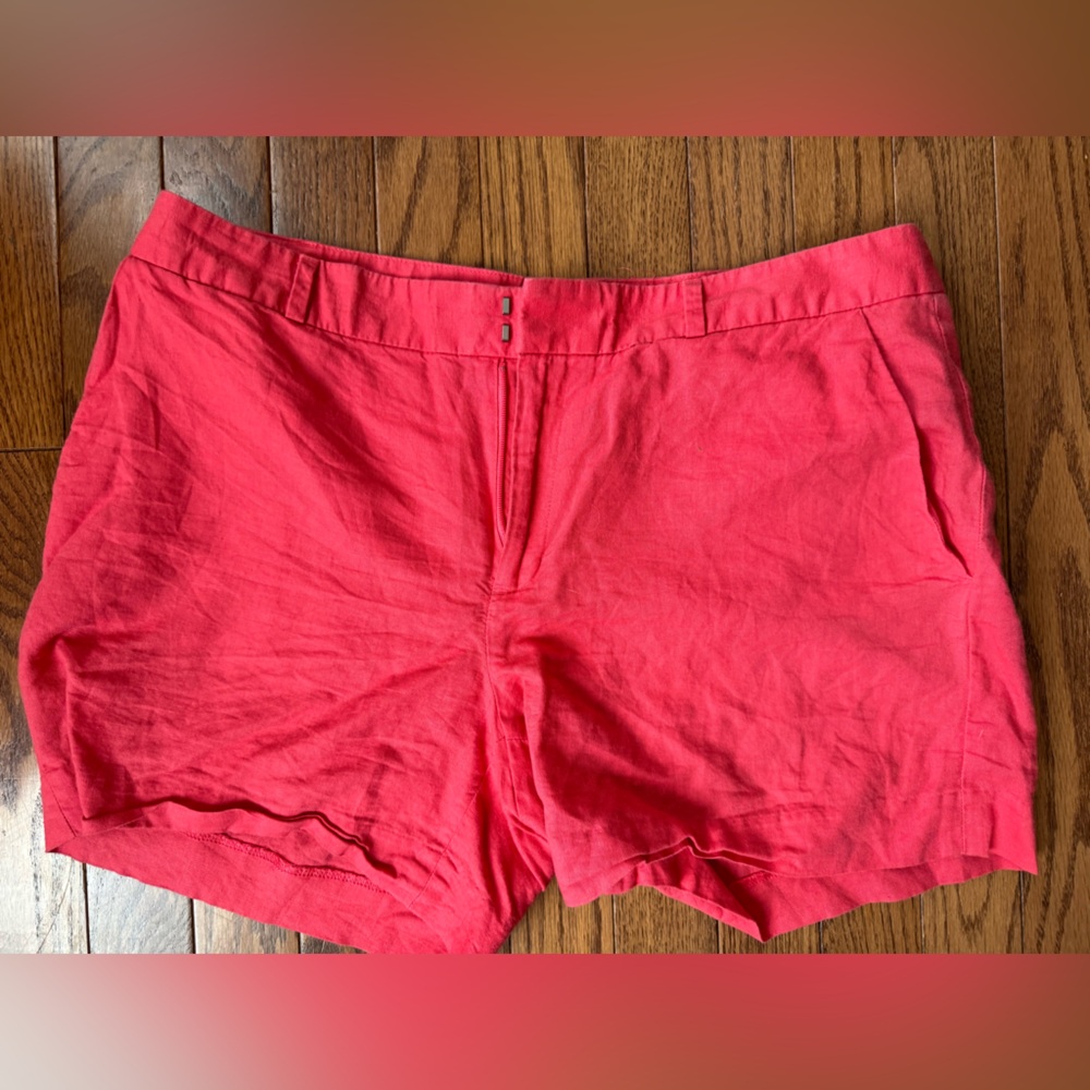 Banana Republic Linen Blend Shorts.  Bright Coral.  Size 8.